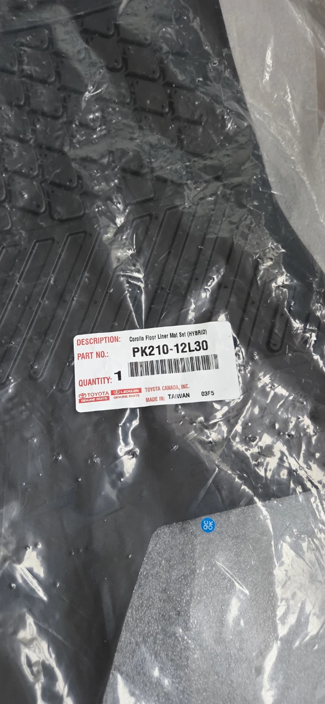 Toyota Corolla Hybrid Floor Liner Mat full Set- NEW - photo 3