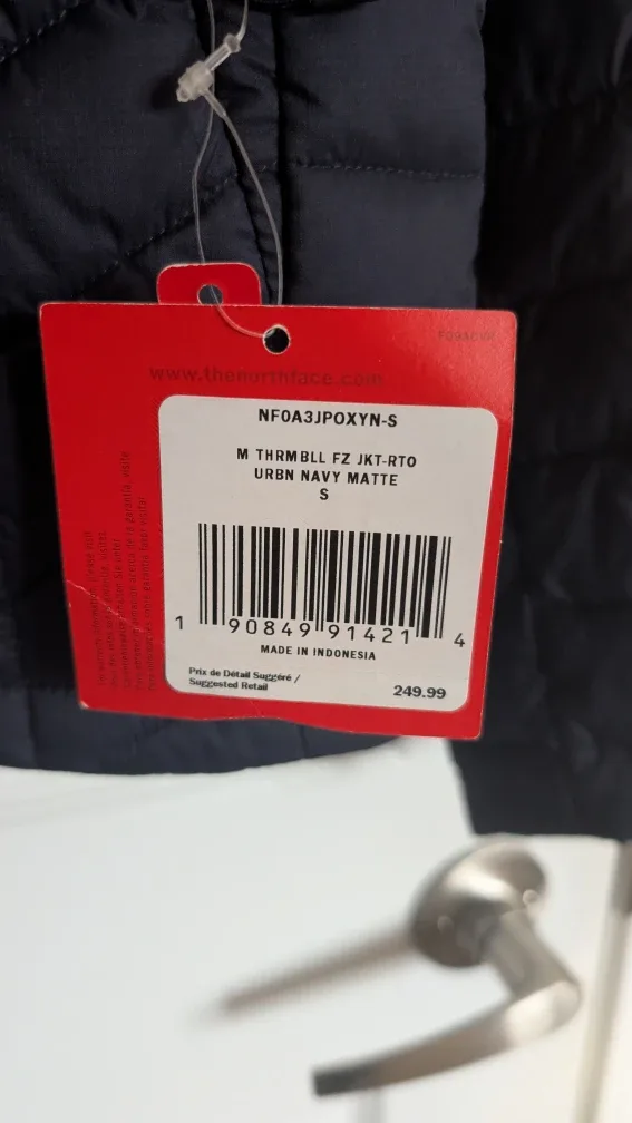 The North Face Thermoball FZ Jacket - Navy, Size S image indicator(3)