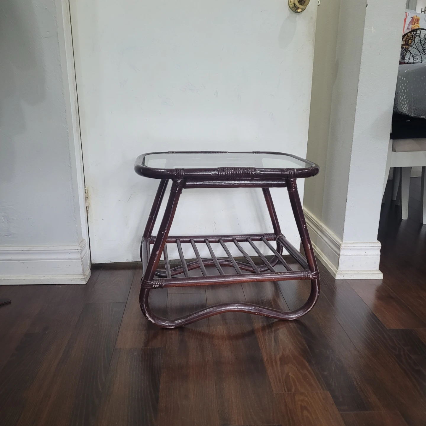 🏆Rattan and Glass Accent Table
