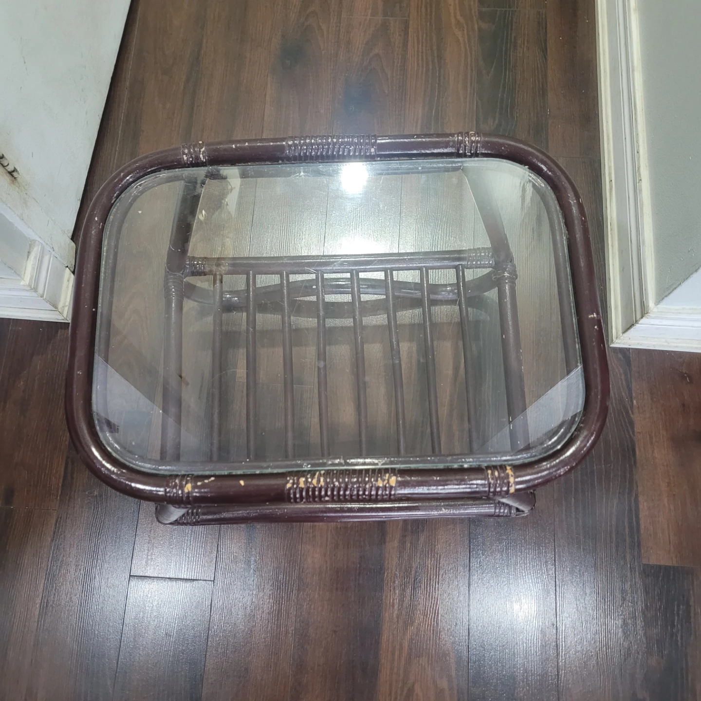 🏆Rattan and Glass Accent Table - photo 2