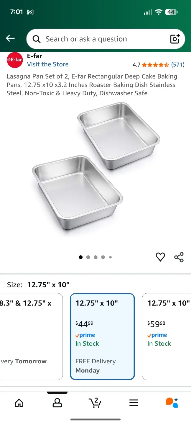 E-far Rectangular Deep Cake Baking Pans (Set of 2)- New image indicator(2)