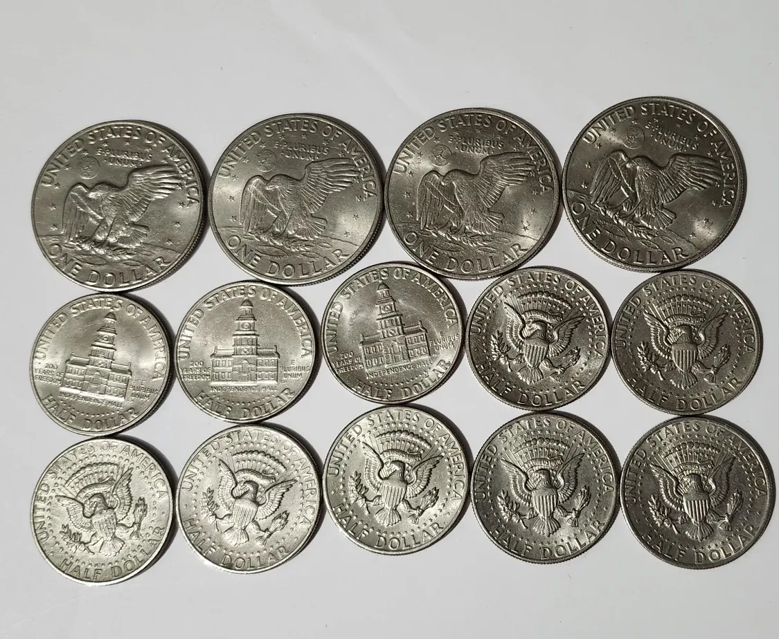 US EISENHOWER DOLLARS AND KENNEDY HALVES FOR SALE image indicator(2)