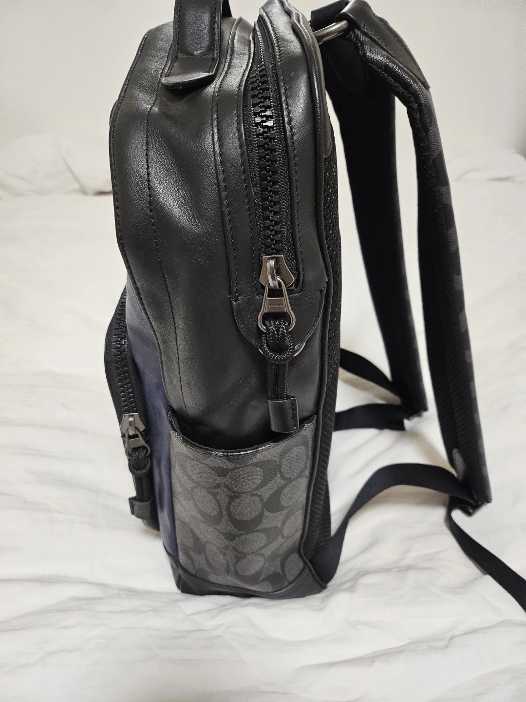 Coach Leather Backpack - Black/Navy - photo 4