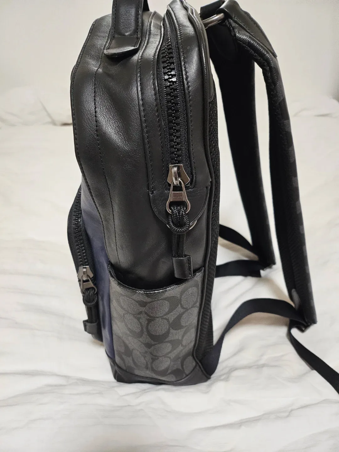Coach Leather Backpack - Black/Navy image indicator(4)