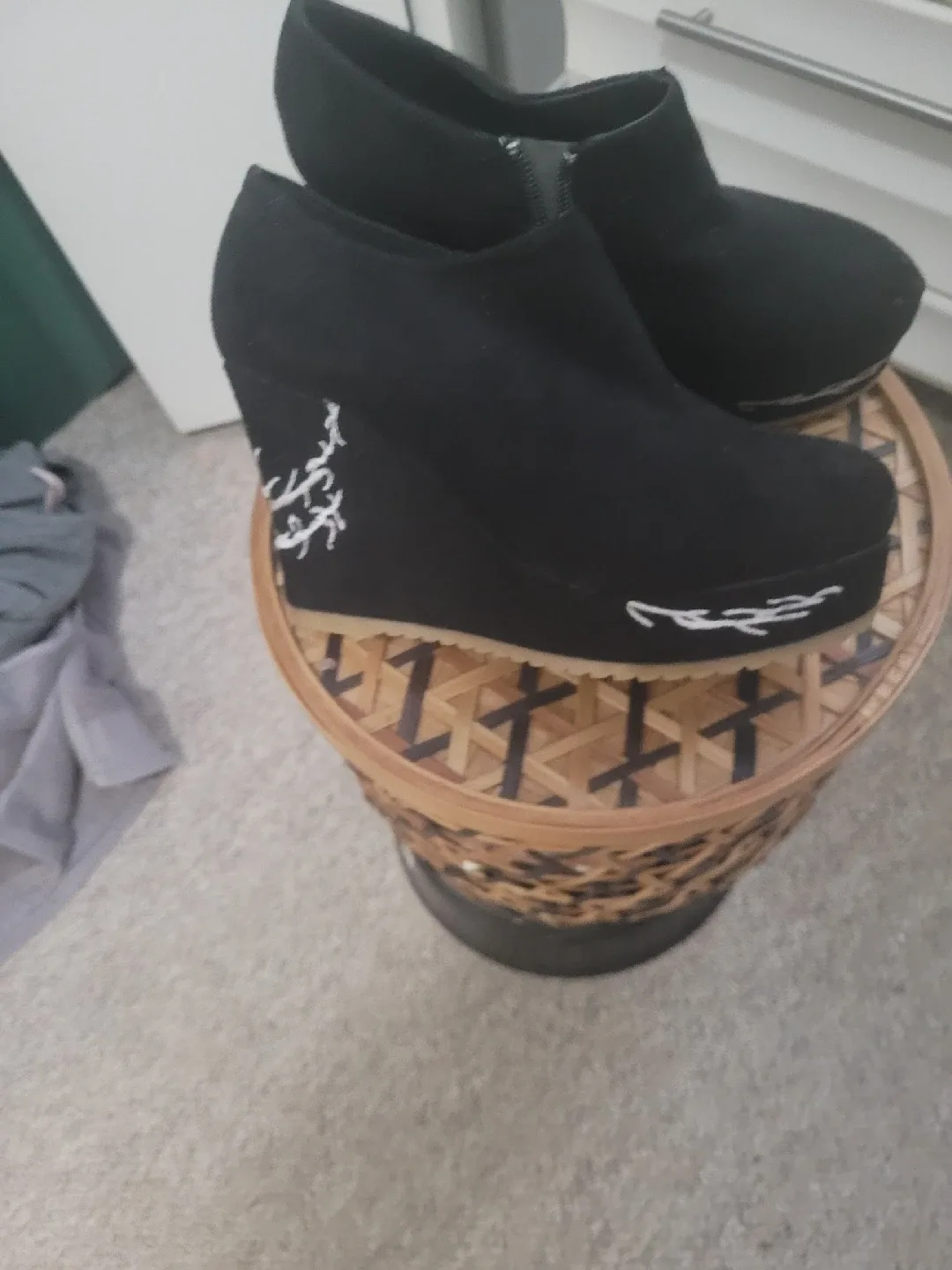 Black Wedge Heel Booties image indicator(3)