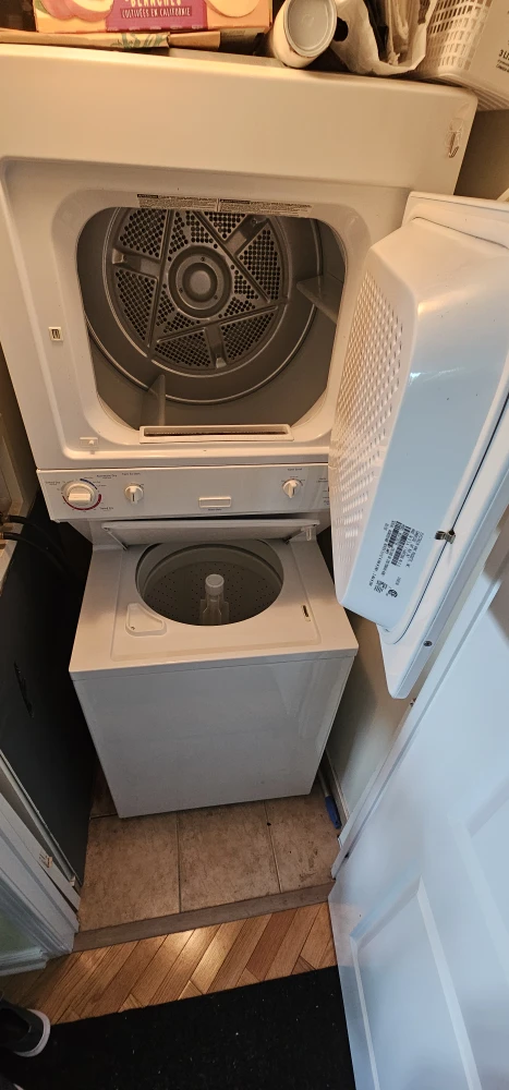 White Stacked Washer and Dryer - photo 4