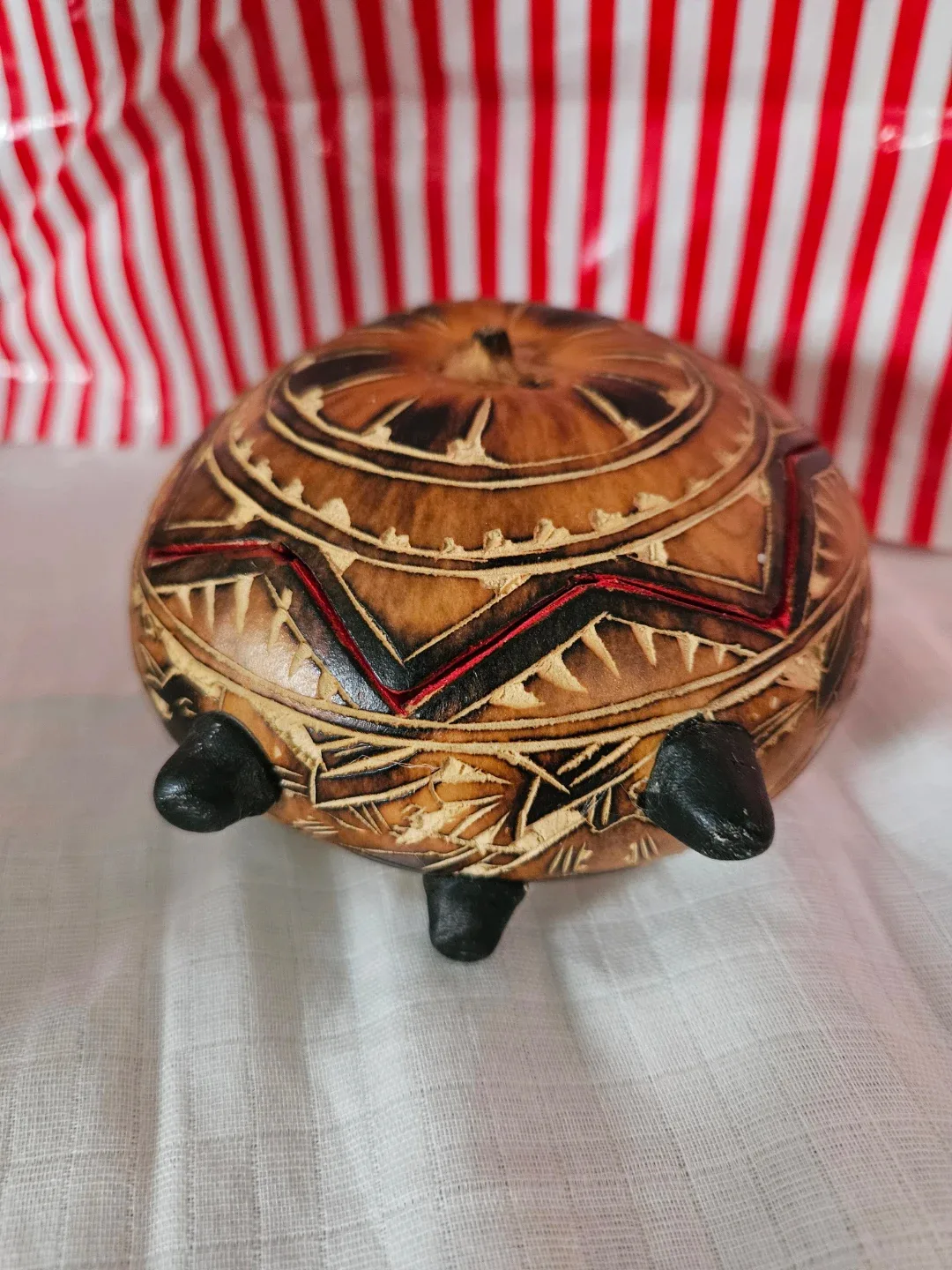 Hand Carved Gourd Folk Art Nativity Scene image indicator(3)