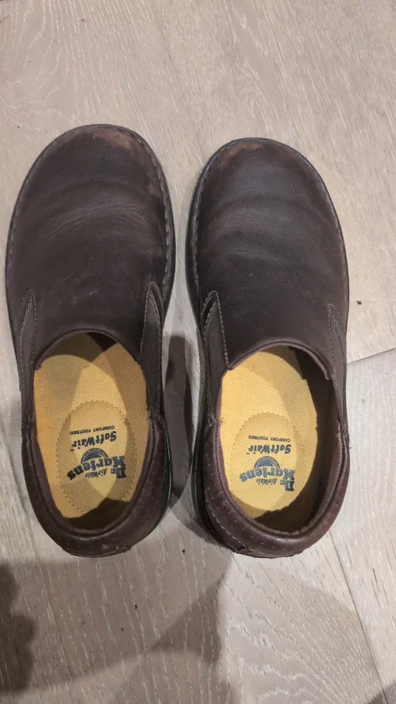 Dr. Martens Brown Leather Slip-On Shoes
