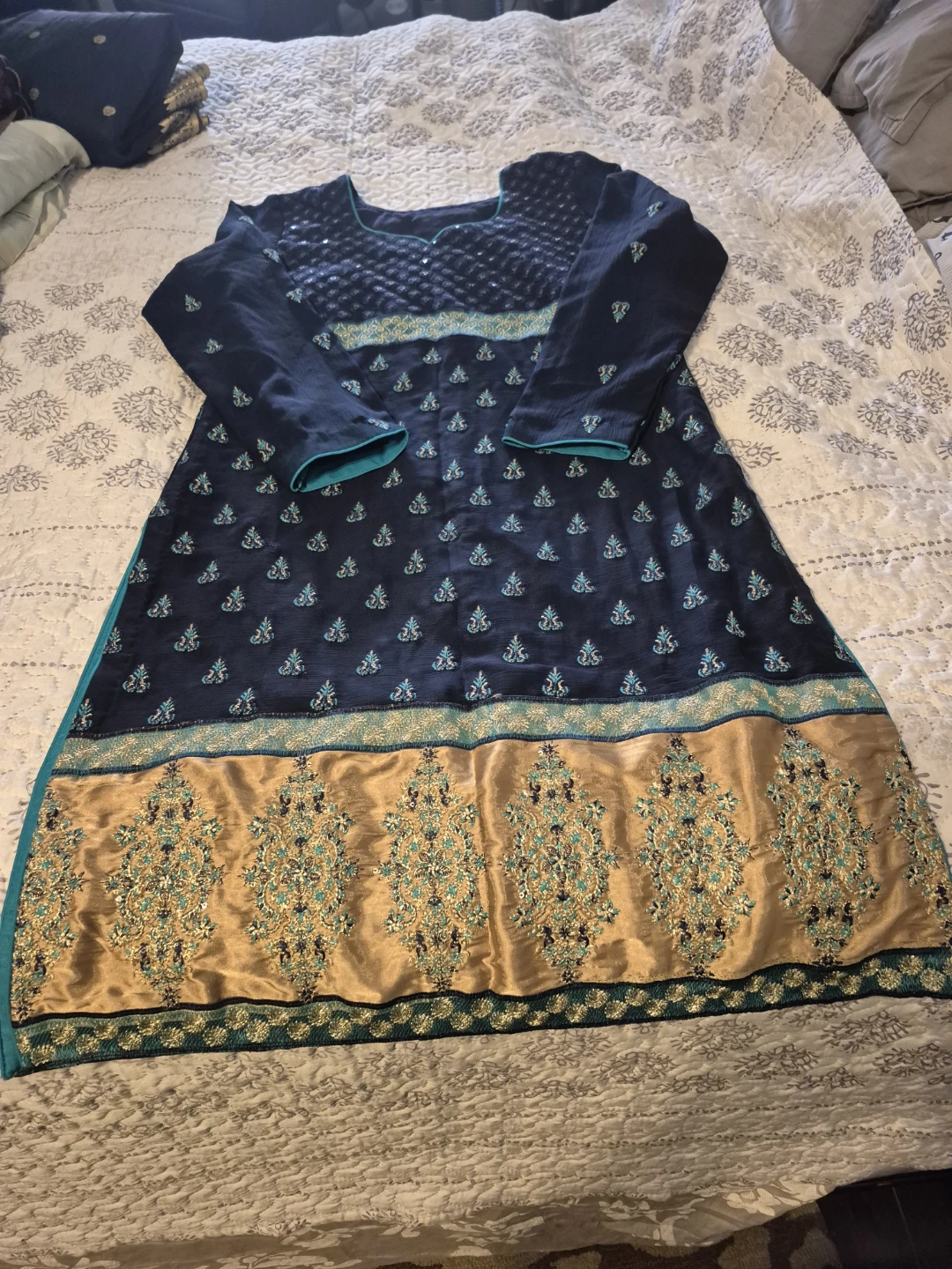 Women's Salwar Kameez Suit - Navy Blue