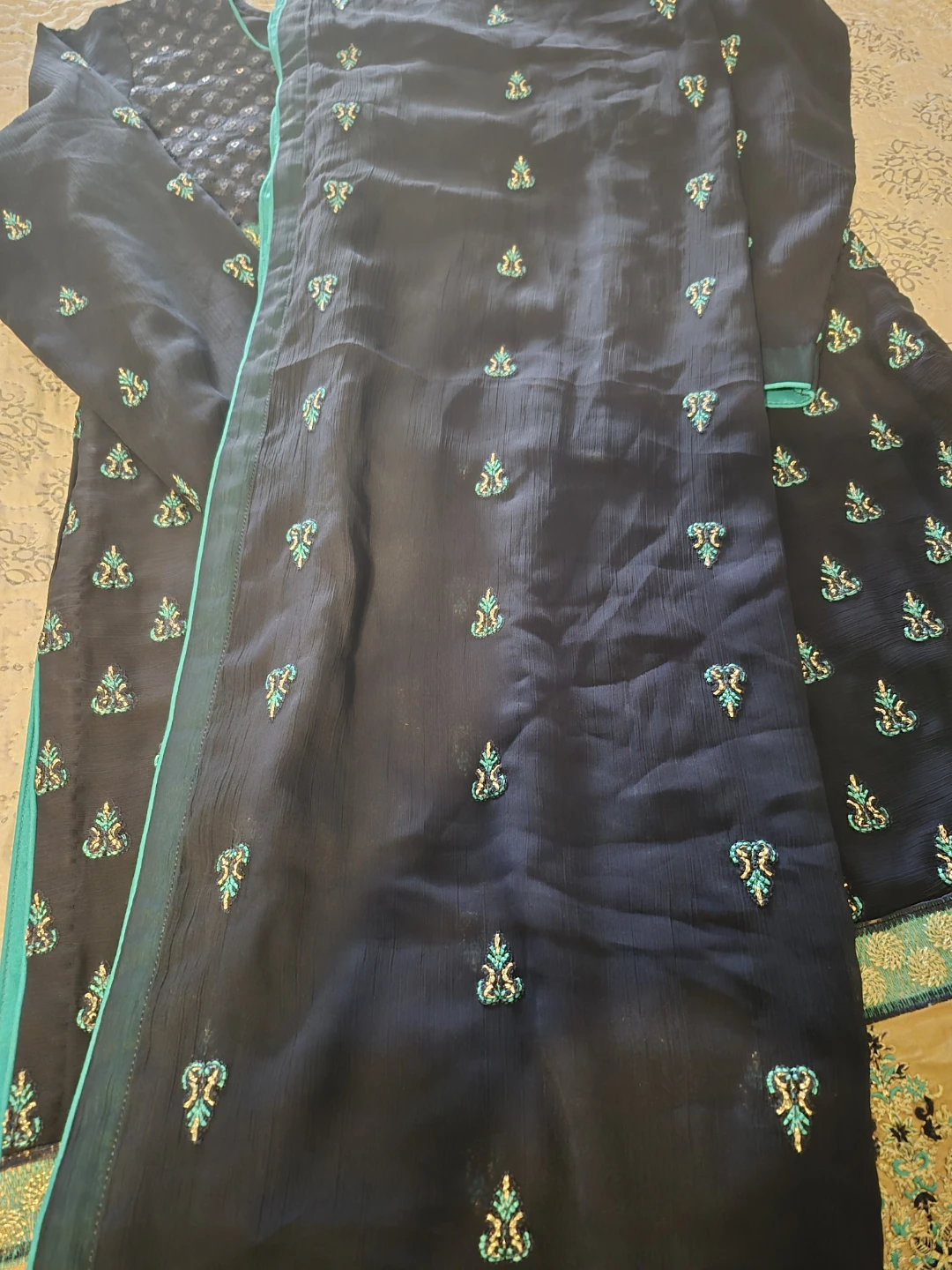 Women's Salwar Kameez Suit - Navy Blue - photo 2