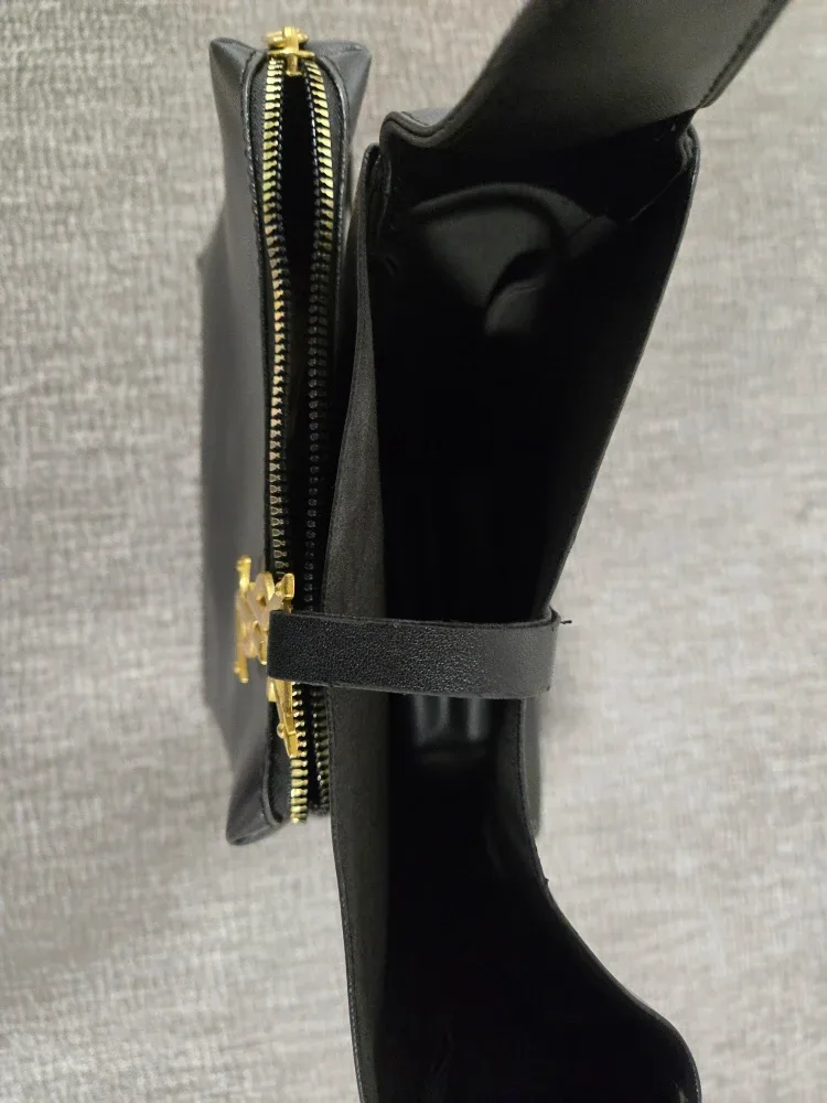 Yves Saint Laurent YSL Black Leather Shoulder Bag image indicator(3)