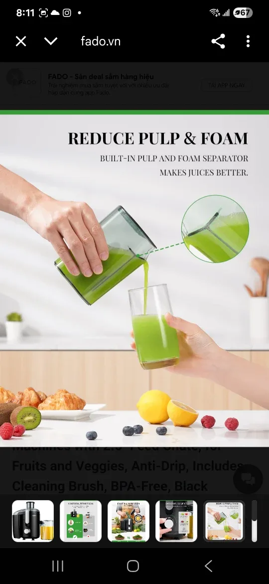 GDOR Slow Juicer - Fruits & Veggies image indicator(8)