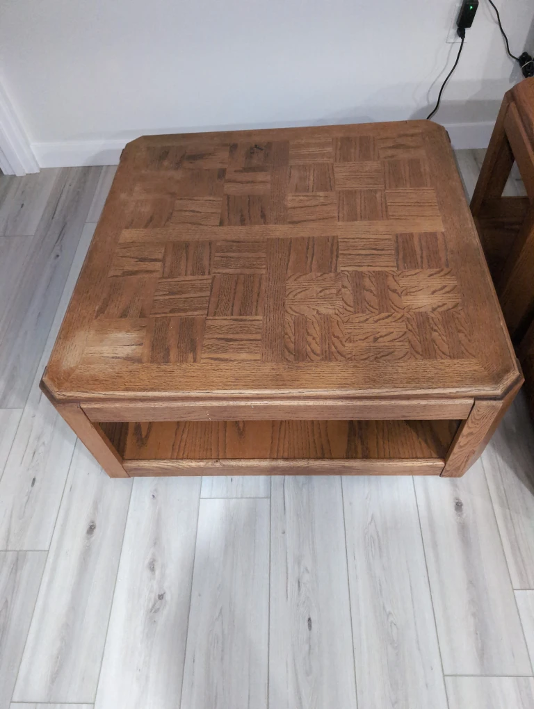 Wooden Coffee Table with Shelf