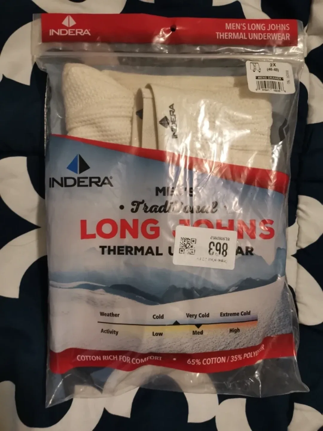 Indera Men's Thermal Long Johns - Size 2X - New