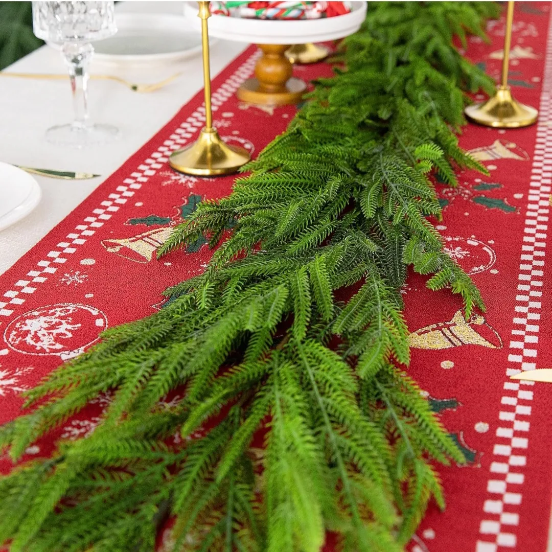 2 pcs Faux Norfolk Pine Christmas Garland 6f each image indicator(5)