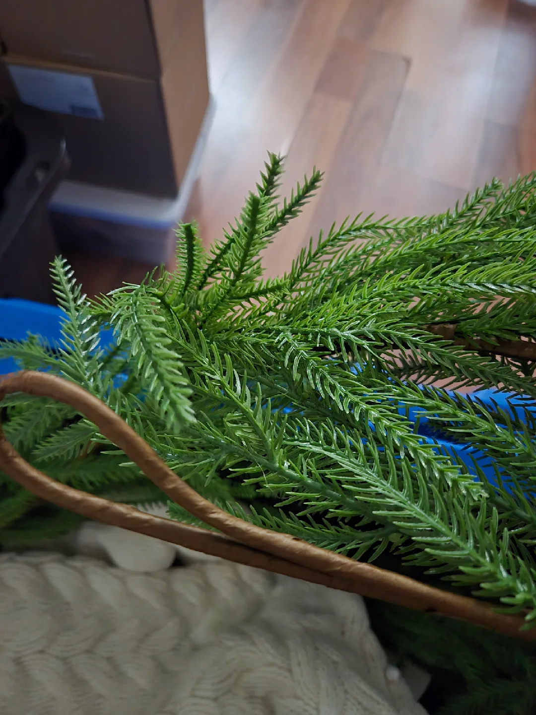 2 pcs Faux Norfolk Pine Christmas Garland 6f each image indicator(7)