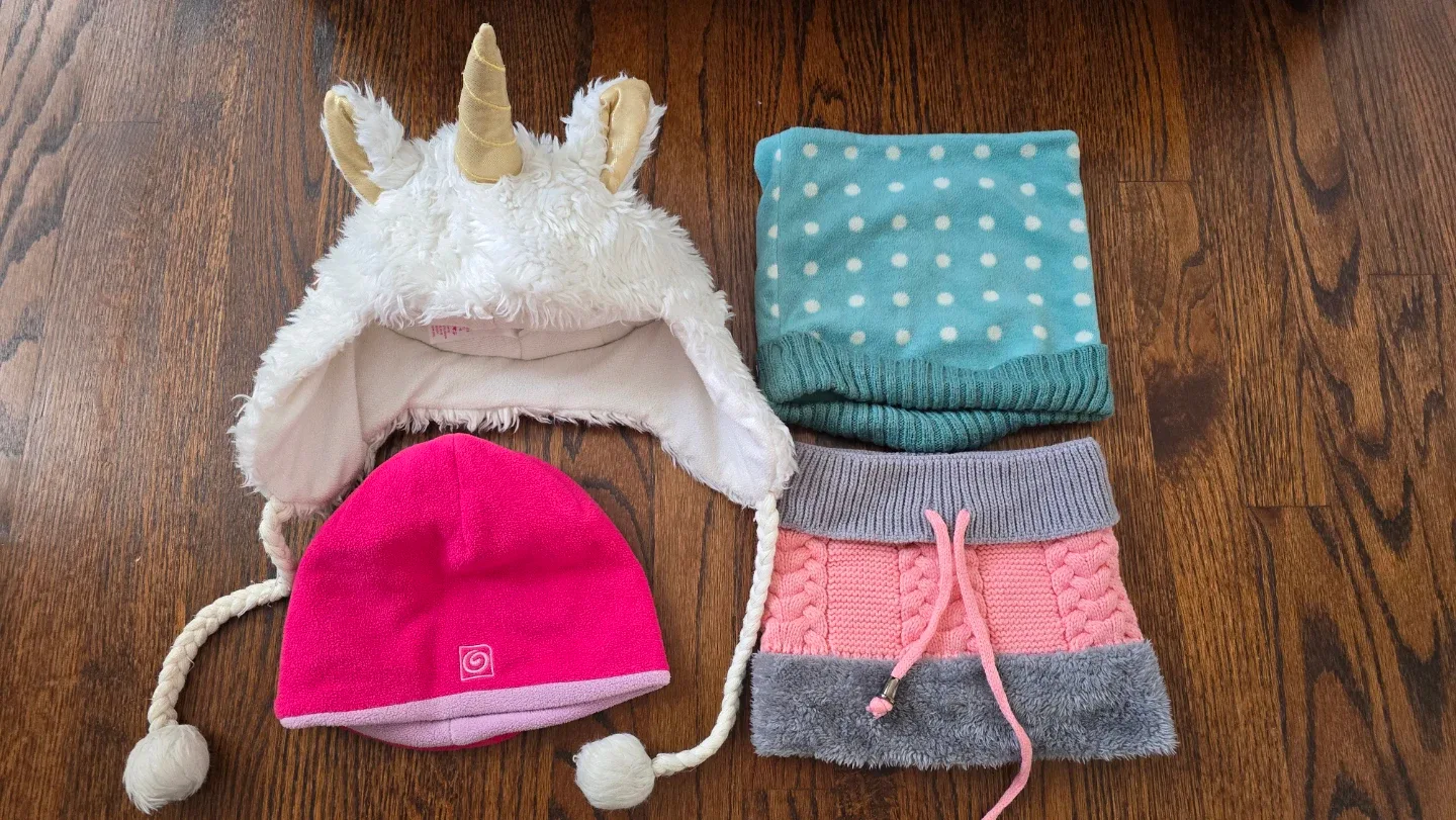 Assorted Kids Winter Hats & Neck Warmer Lot