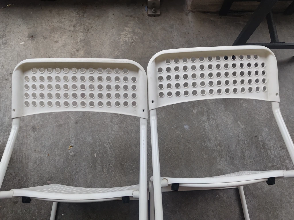 IKEA White Plastic Chairs - Set of 2