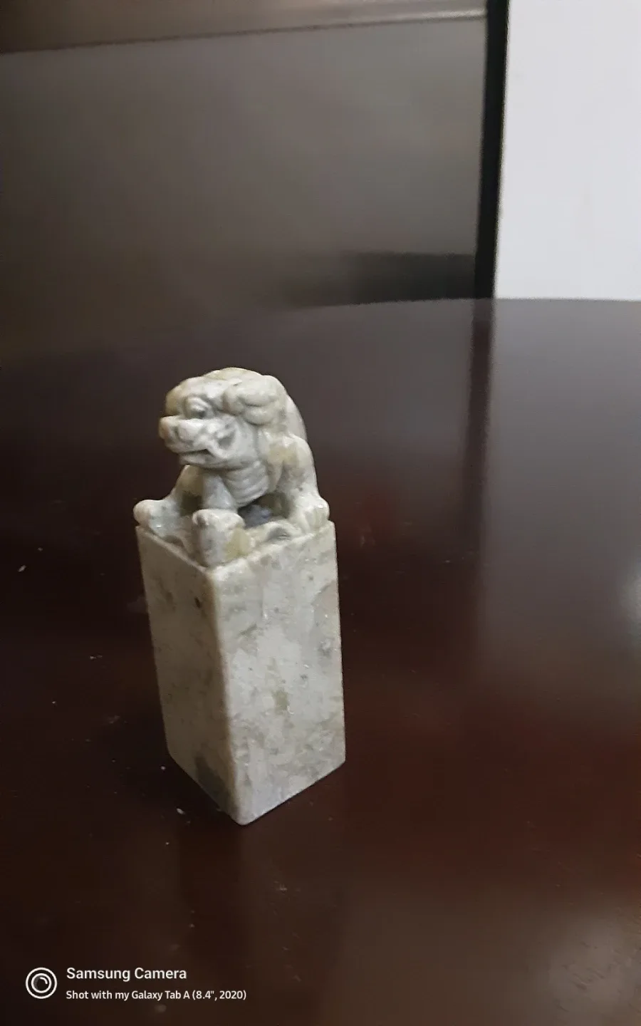 Antique   natural  Stone Lion Seal Stamp,hand  carved image indicator(2)