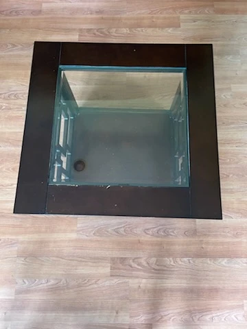 Dark Brown Coffee Table with Glass Top and 2 side tables - photo 4