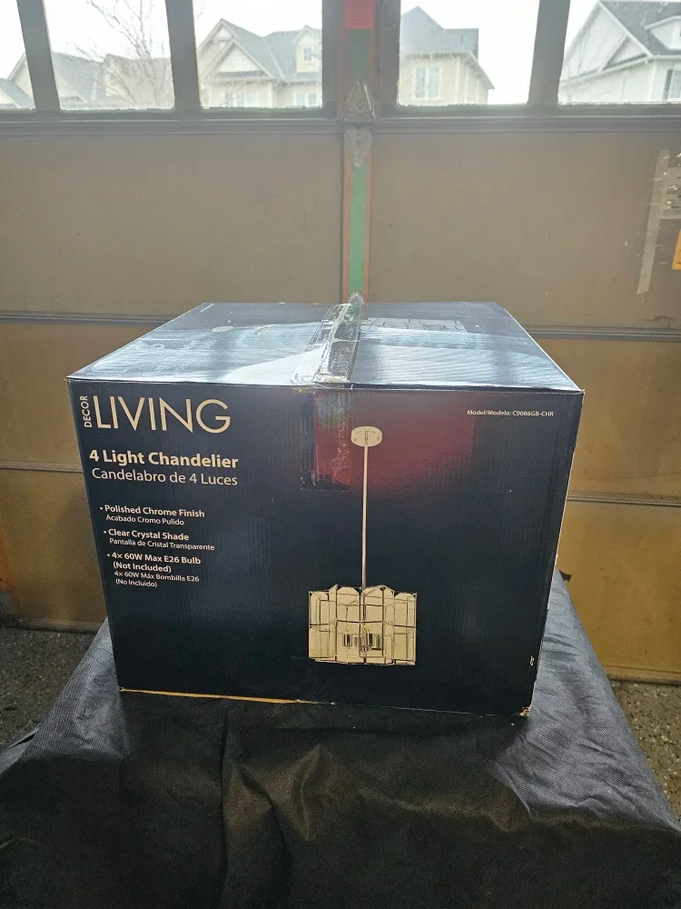 DECOR LIVING 4 Light Chandelier - New in Box! image indicator(4)