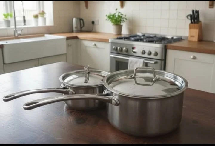 2 Strauss Stainless Steel Saucepans With Free Toaster