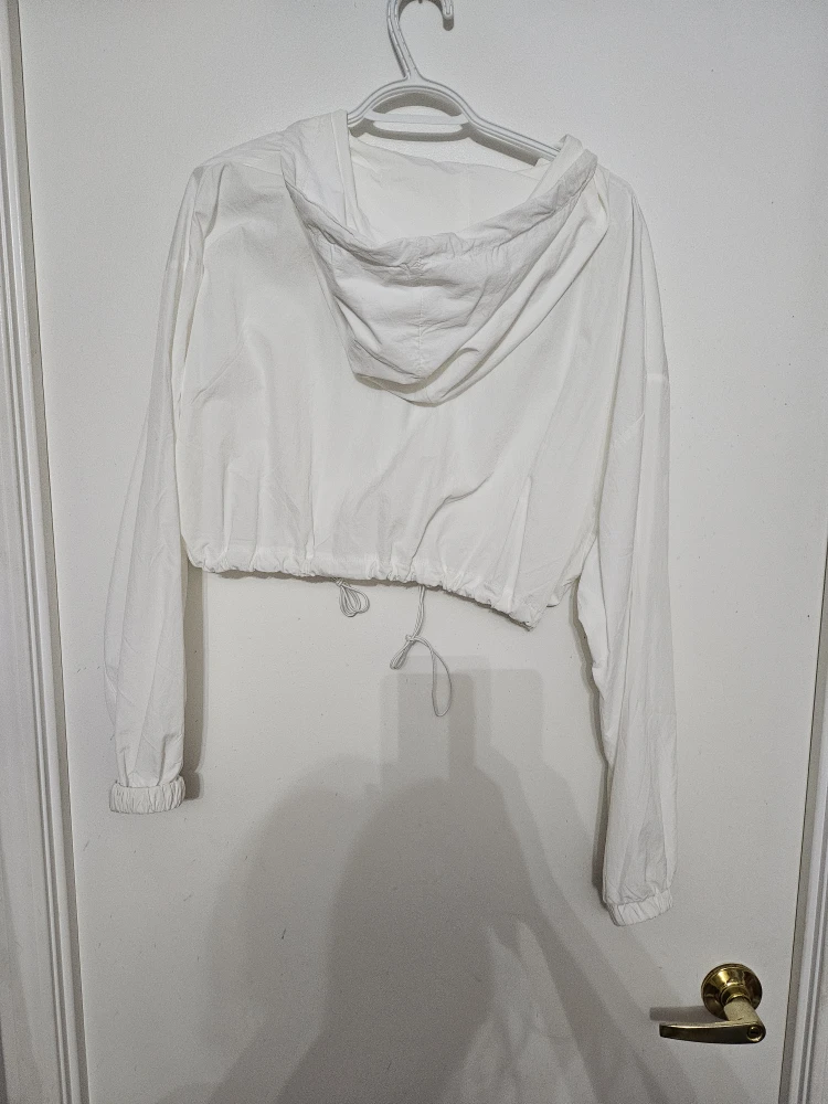💫Yifan White Cropped Windbreaker - Size Small - photo 2