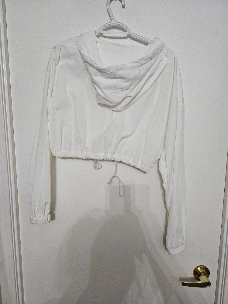 💫Yifan White Cropped Windbreaker - Size Small image indicator(2)