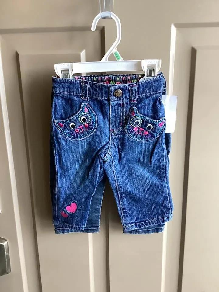 Girls sz 3-6 months jeans $3 each image indicator(2)