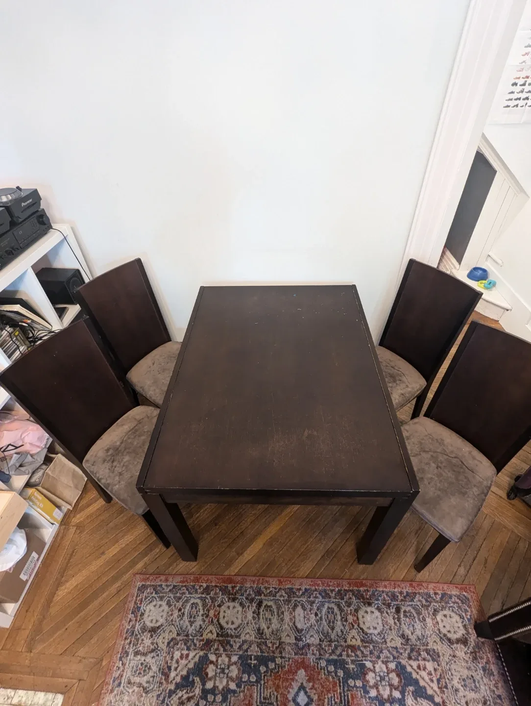 Dark Brown Extendable Dining Table with 4 Chairs image indicator(2)