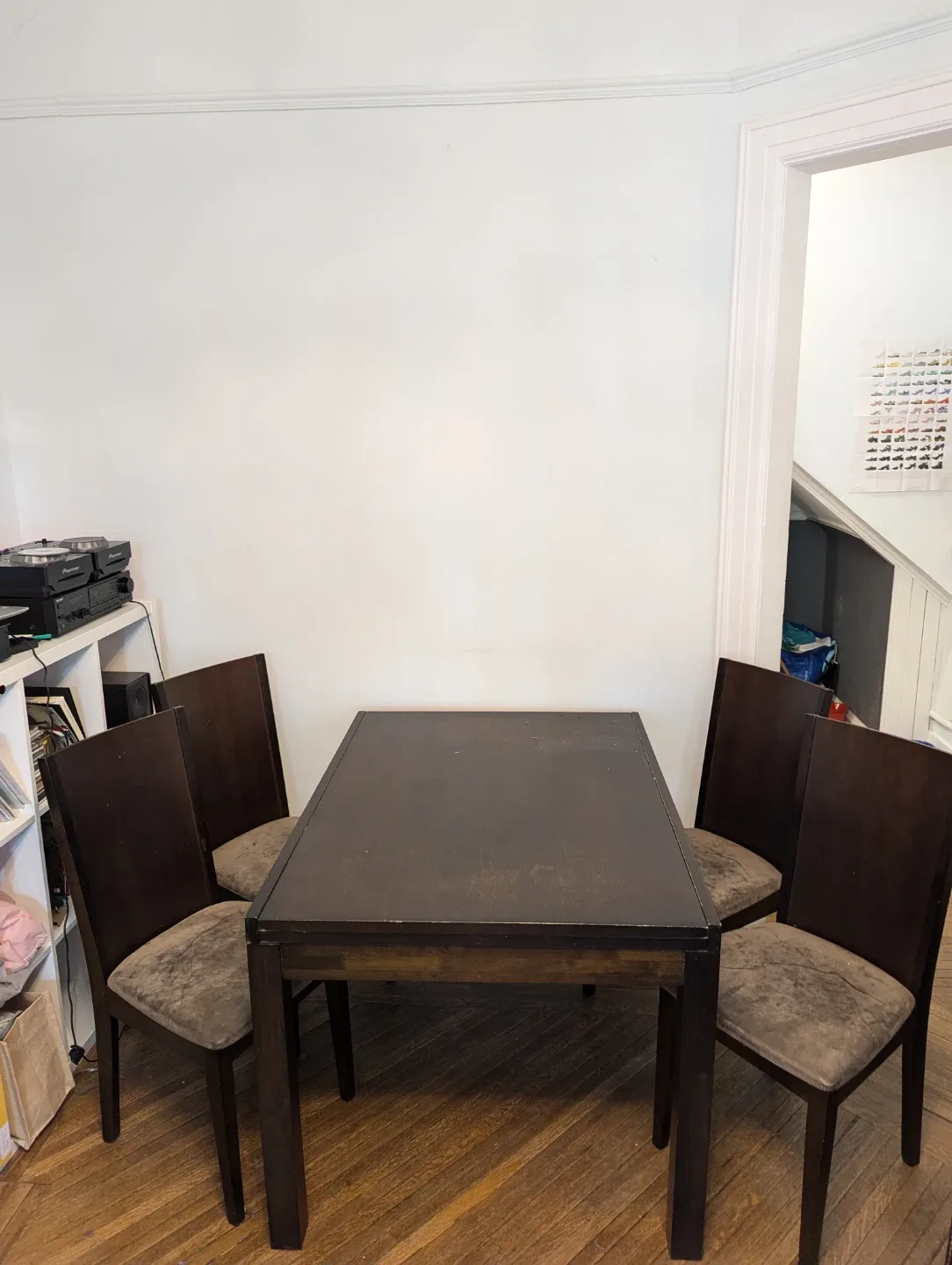 Dark Brown Extendable Dining Table with 4 Chairs image indicator(3)