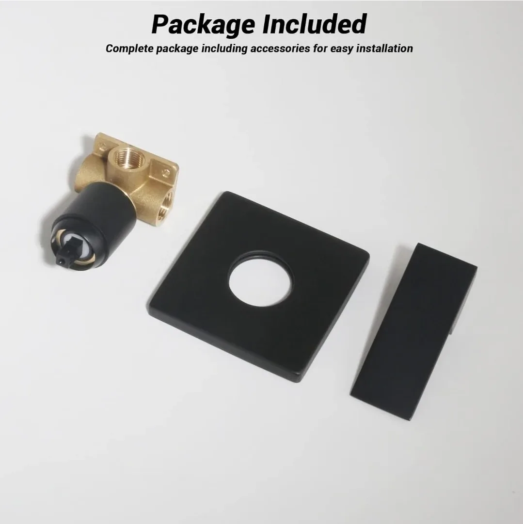 Matte Black Shower Valve Mixer Kit -New!! image indicator(7)