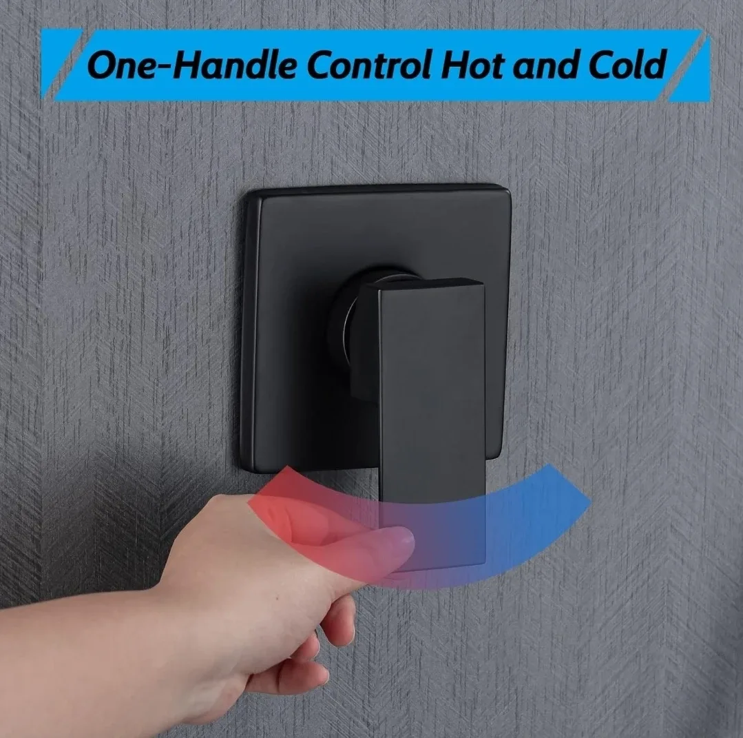 Matte Black Shower Valve Mixer Kit -New!! image indicator(8)