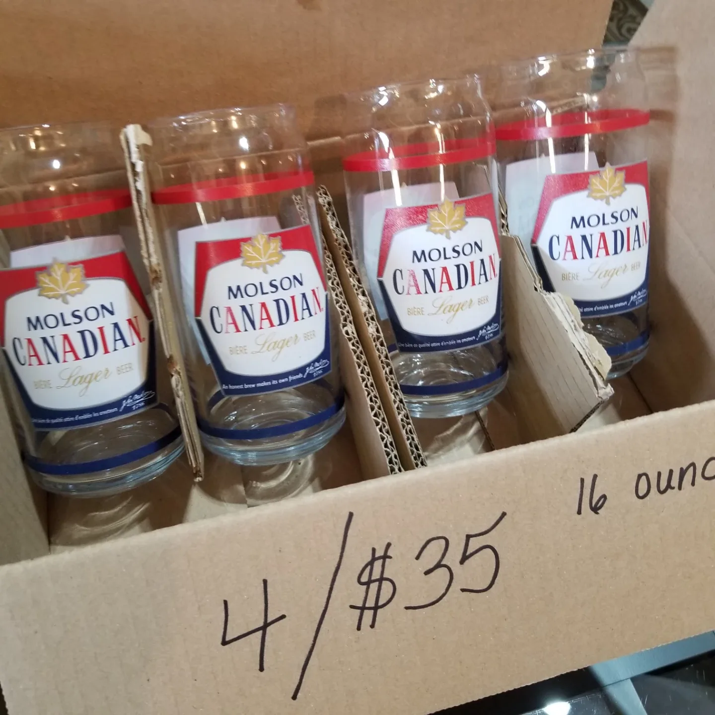 Molson Canadian Lager Beer Glasses - Set of 4 image indicator(2)