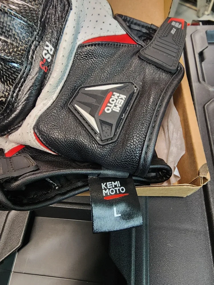 KEMIMOTO RS-3 Motorcycle Riding Gloves - Size L - Like New! image indicator(3)