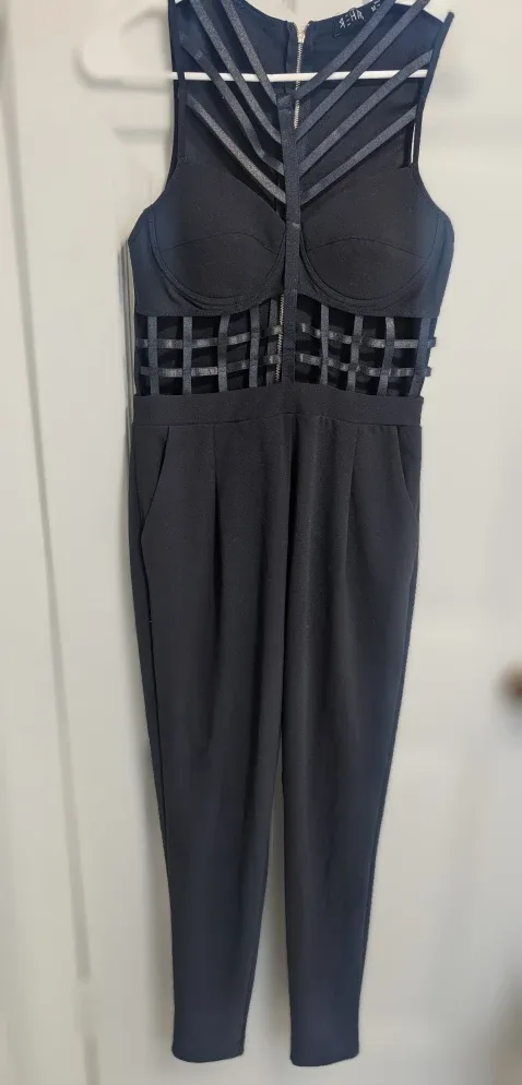 REHR Black Jumpsuit Size M