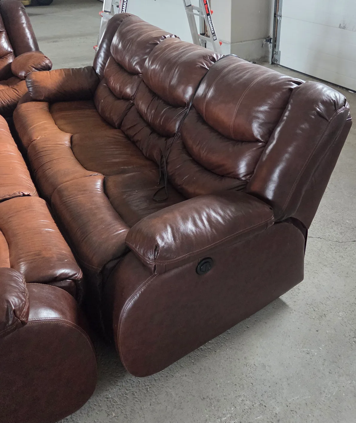 Brown Leather Reclining Sofa Set