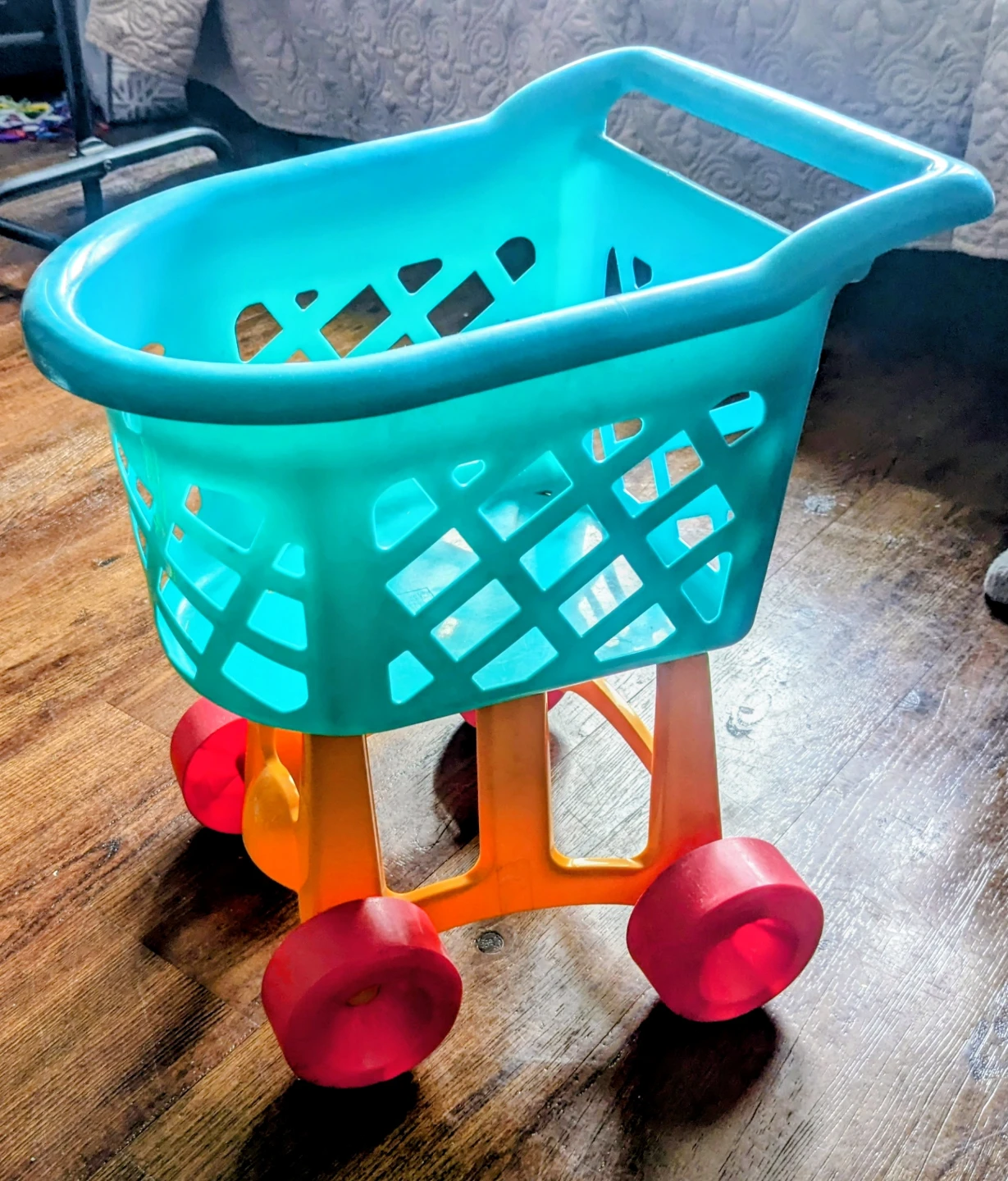 Kids Toy Shopping Cart - Blue & Red