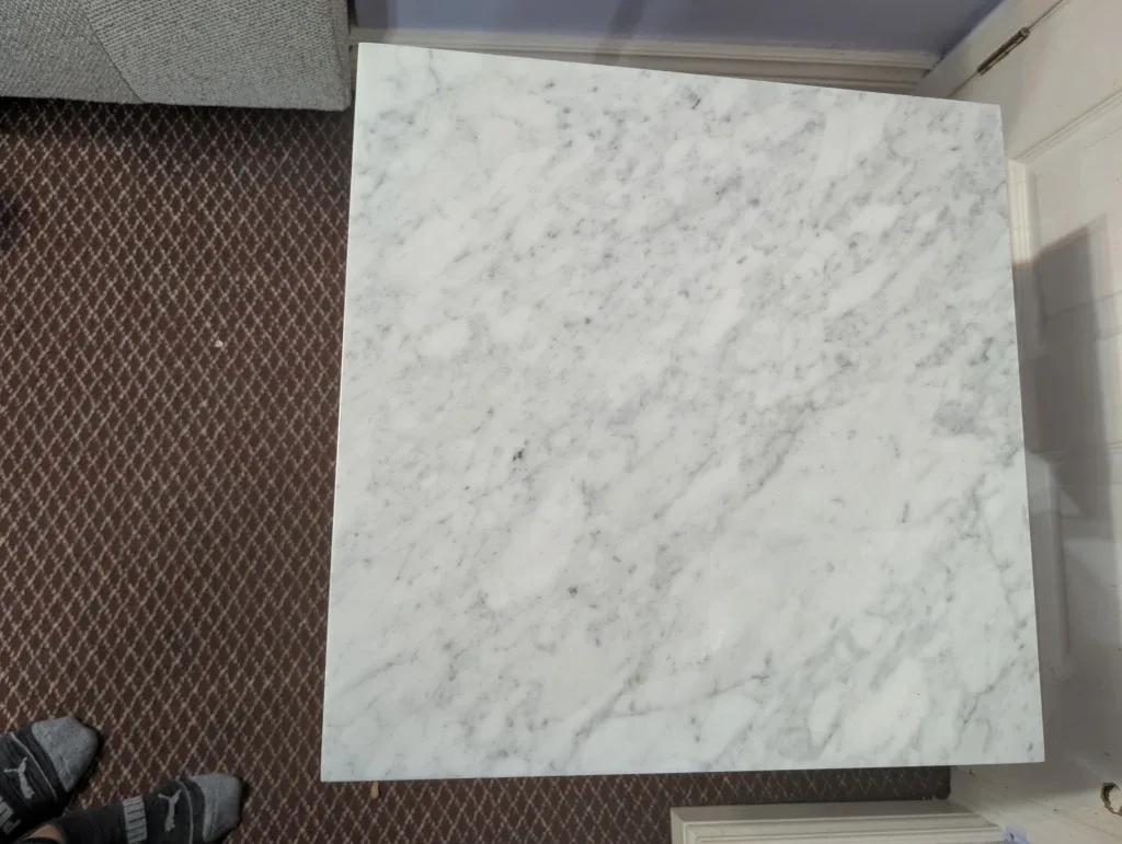 Marble Top Chrome Side Table