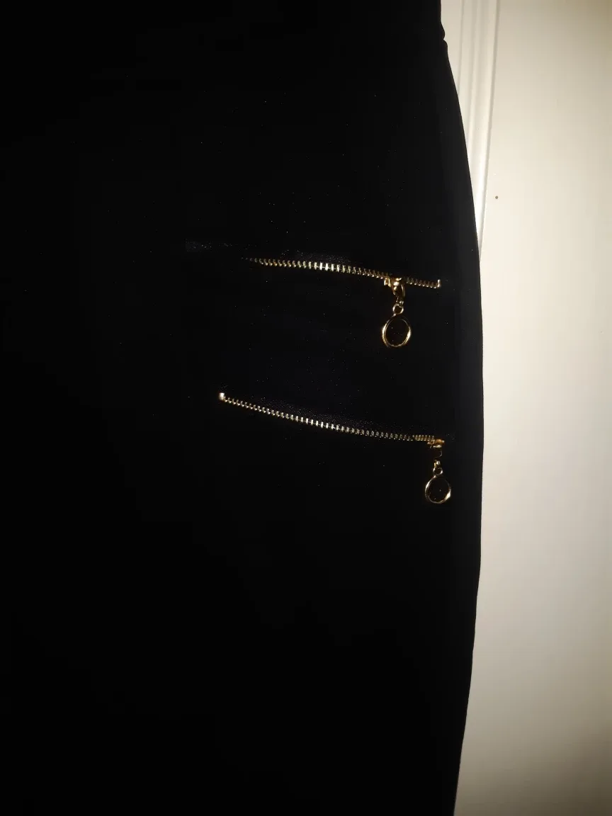 Black Pants with Gold Zippers image indicator(2)