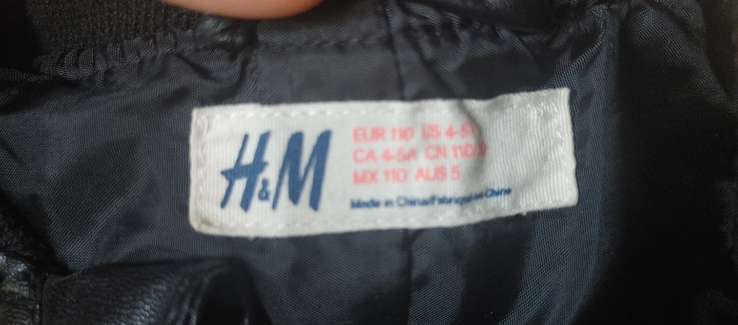H&M Kids Black Faux Leather Jacket - Size 4-5 - photo 2