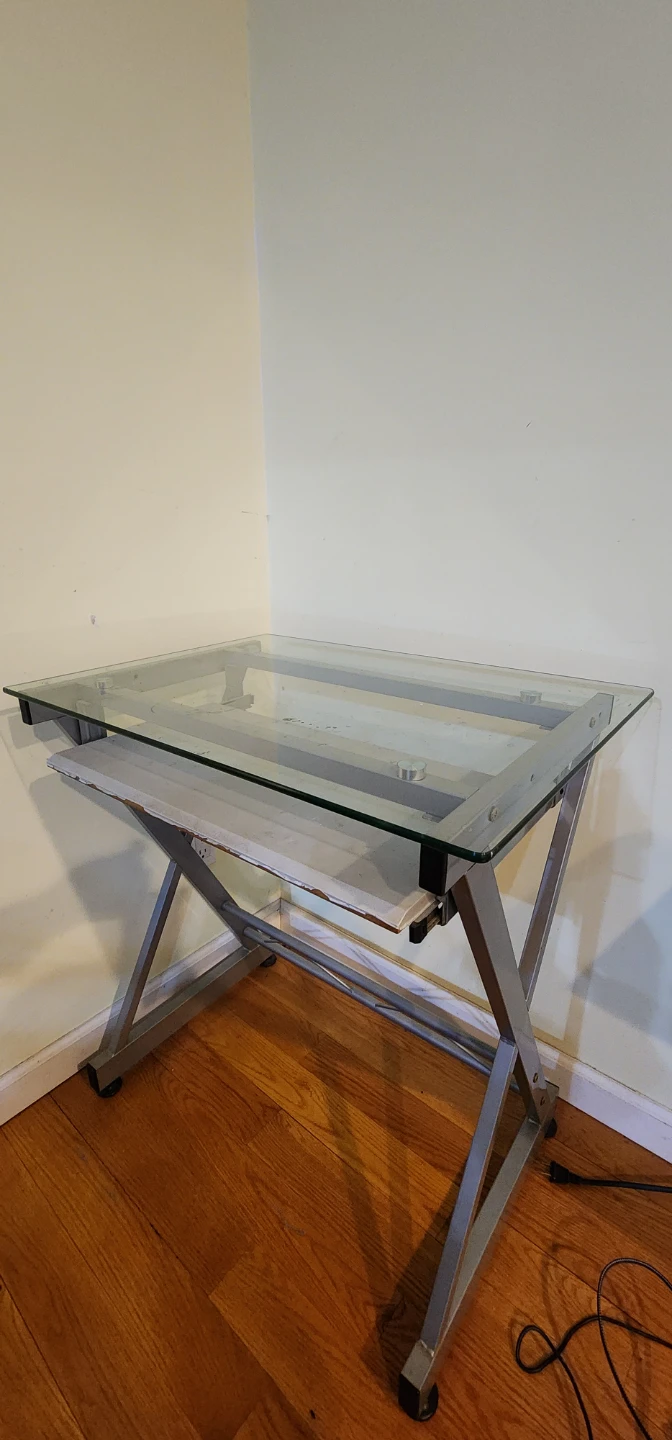 Glass Top Computer Desk - photo 2