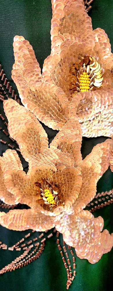 Green Dress with Floral Embroidery image indicator(2)