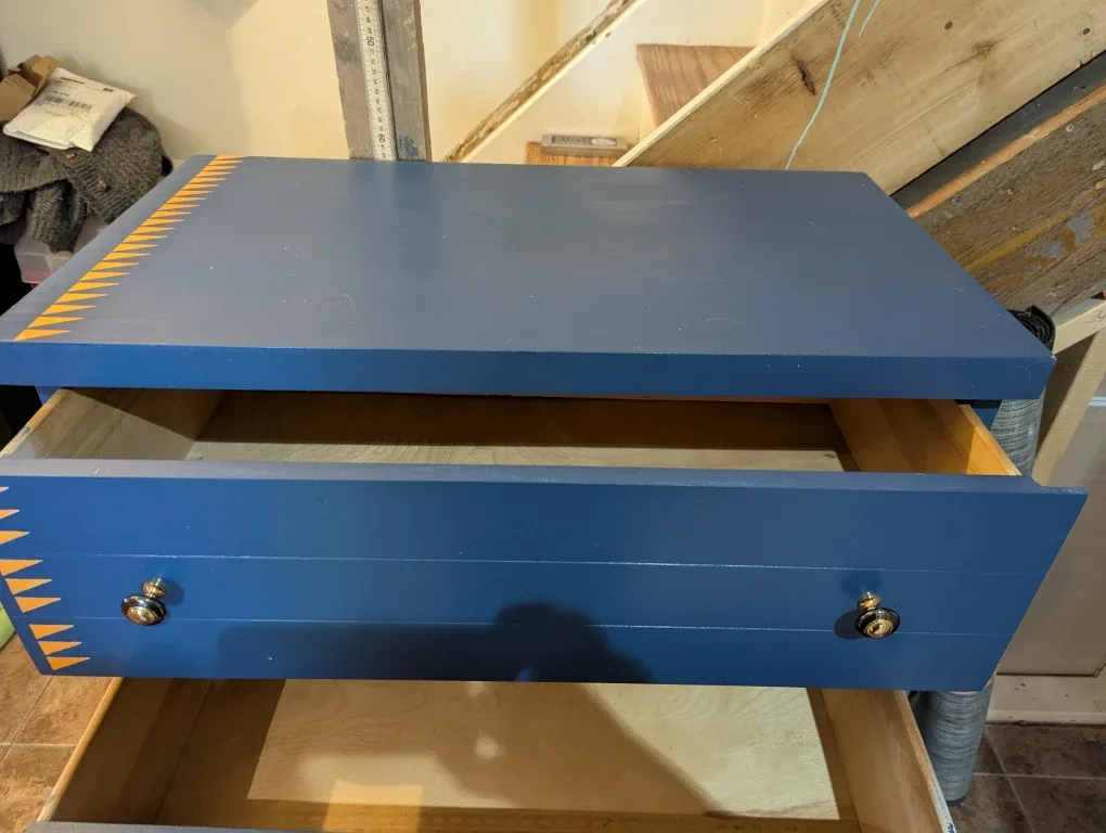 Blue Painted 4-Drawer Dresser - upcycled. image indicator(2)