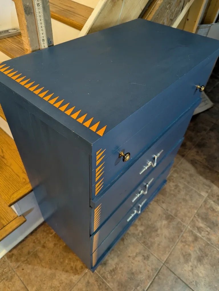 Blue Painted 4-Drawer Dresser - upcycled. image indicator(3)