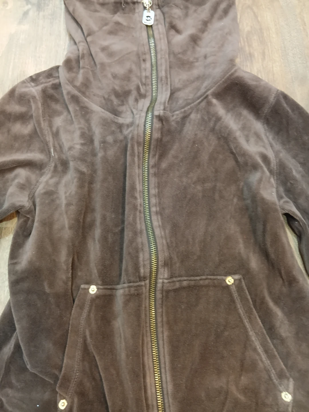Juicy Couture Brown Velour Zip-Up Hoodie
