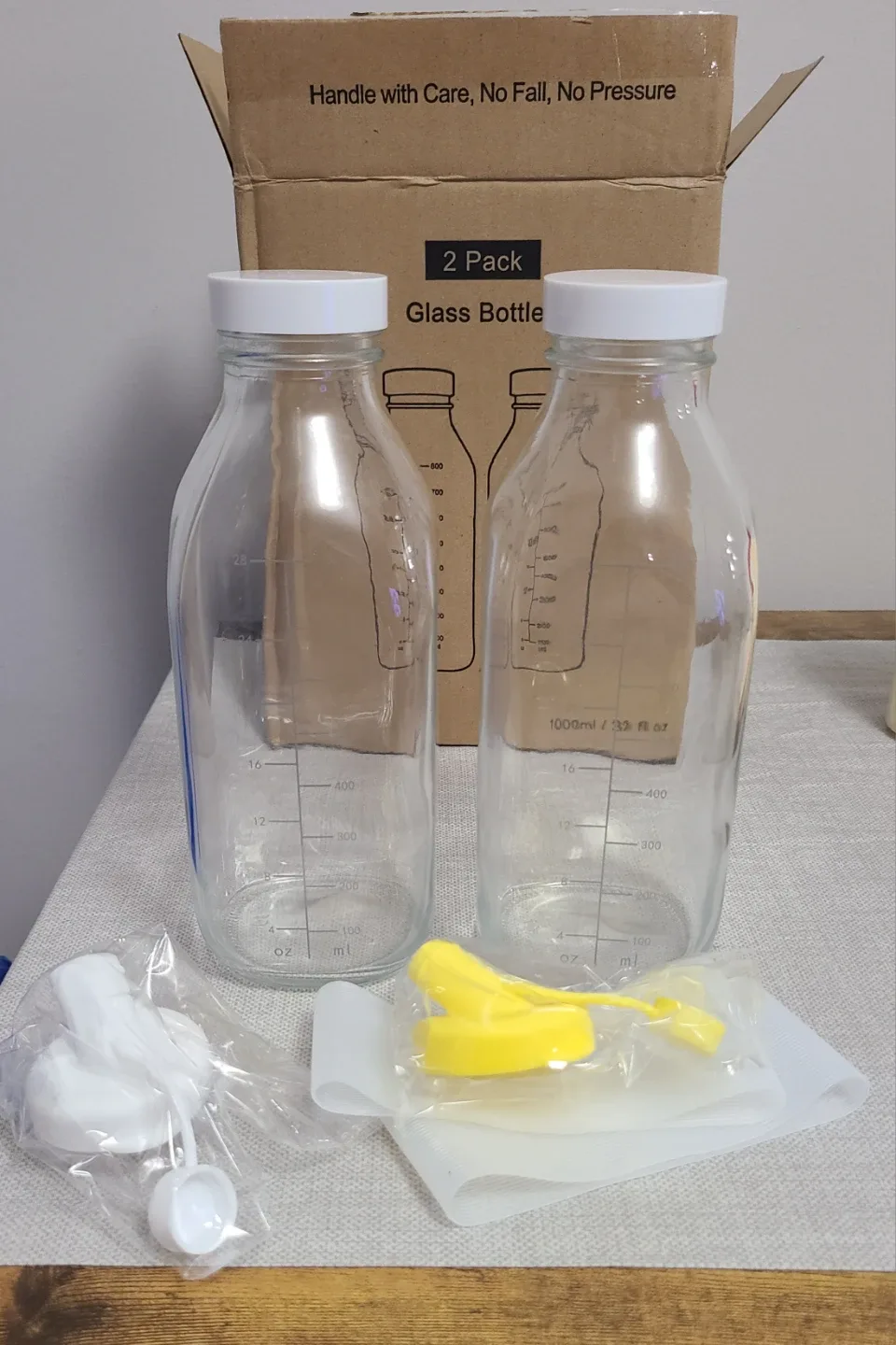 1 L/ 32oz Reusable Glass Bottles (2 Pack)🥕 image indicator(2)