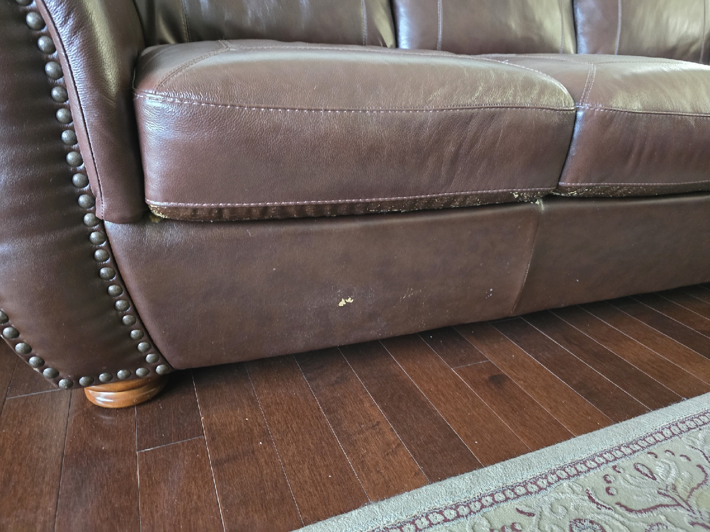 Brown Leather Sofa - Some Wear - photo 4
