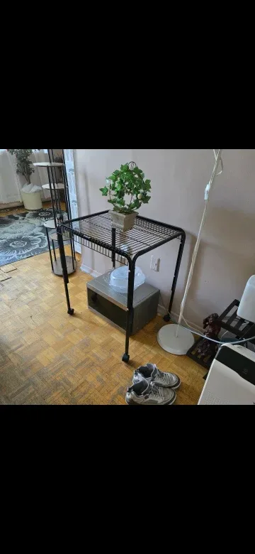 Black Metal Rolling Utility Cart