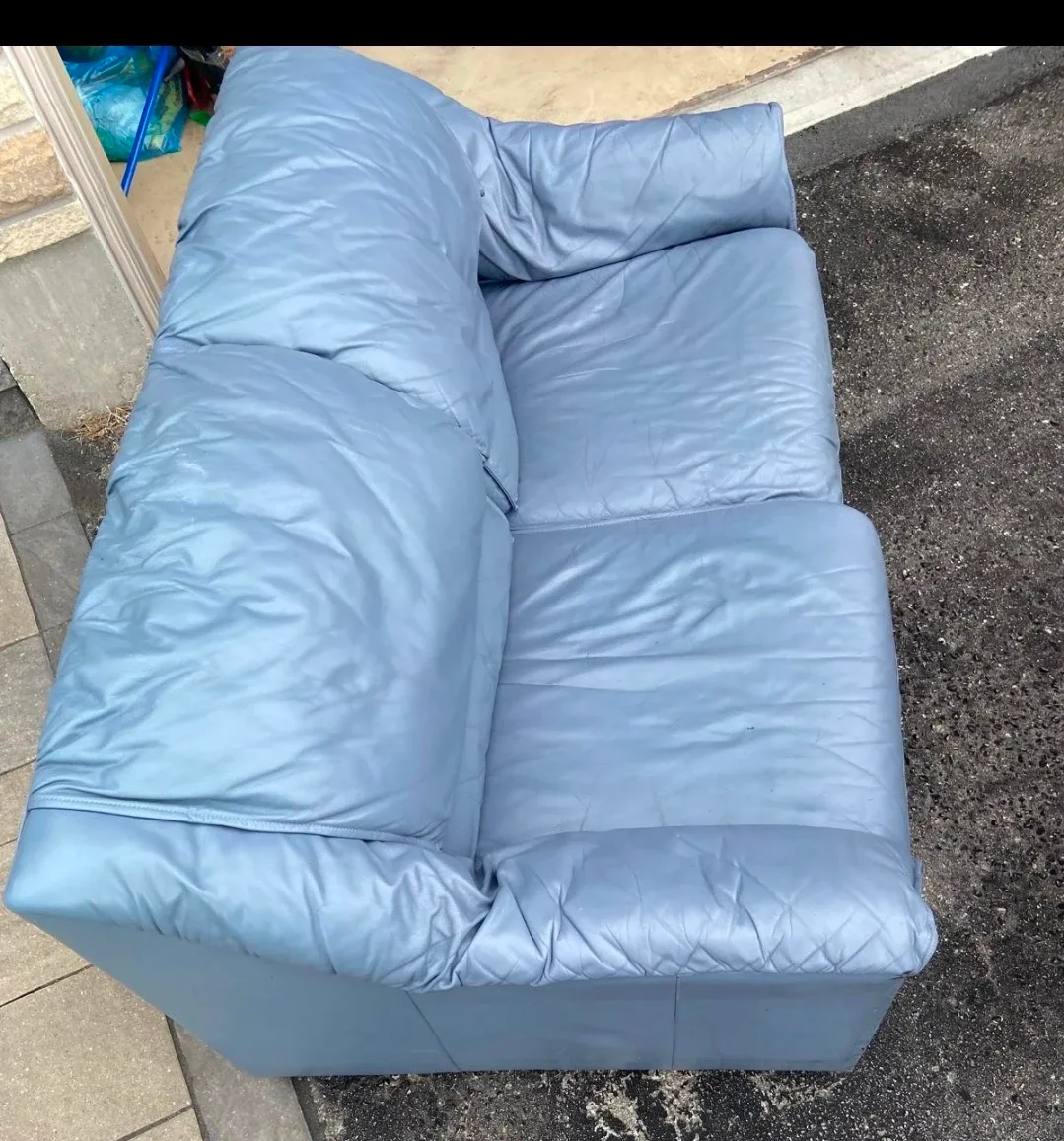 Blue Leather Sofa Set image indicator(4)